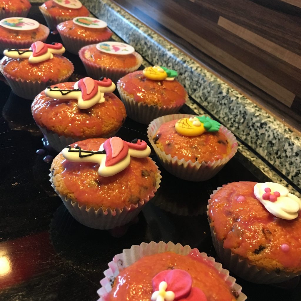 Muffins mit Flamingo